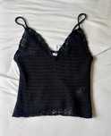 Uroczy czarny azurowy top rozmiar L