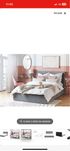 Cama Beliani Lorient Cinzento 140x200