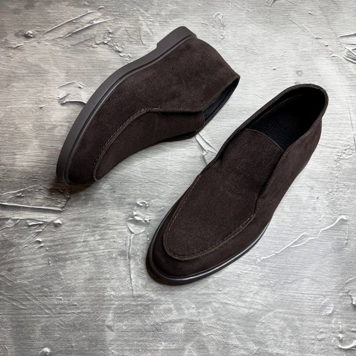 Ботинки Зимние ЛОФЕРЫ Замшевые мужские LORO PIANA! Замша + БАЙКА!