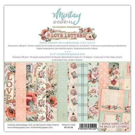 Zestaw papierów do scrapbookingu Mintay 15x15cm - Love Letters - NOWY