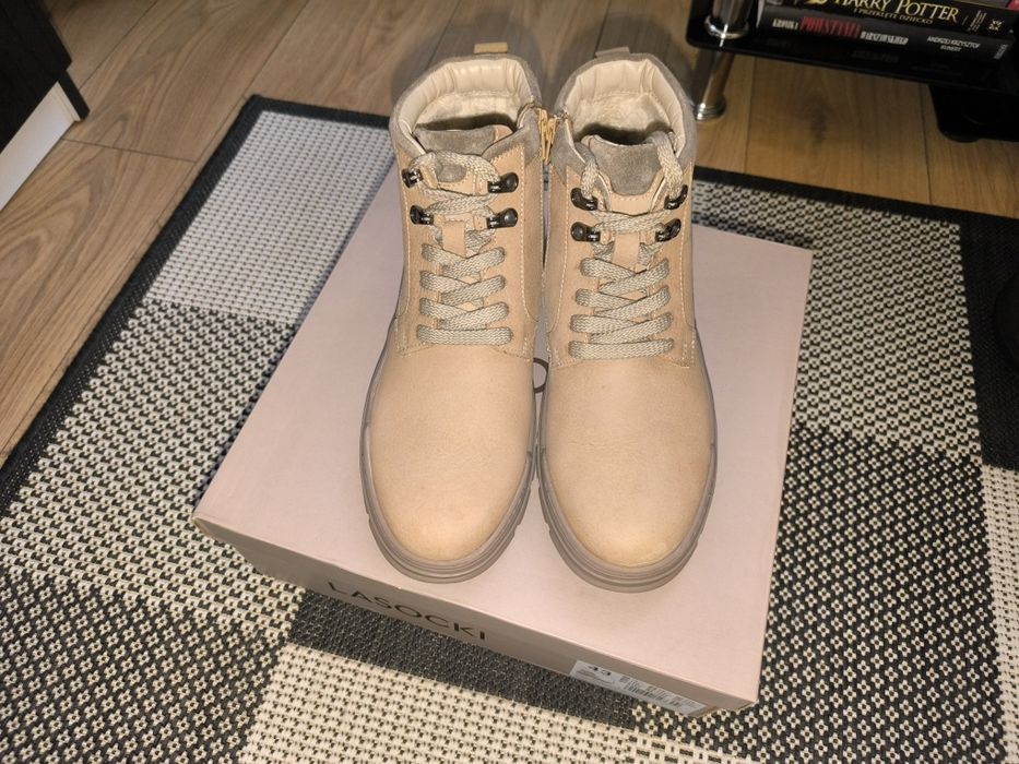 Buty zimowe trzewiki męskie beżowe Lasocki rozm. 43 nówki