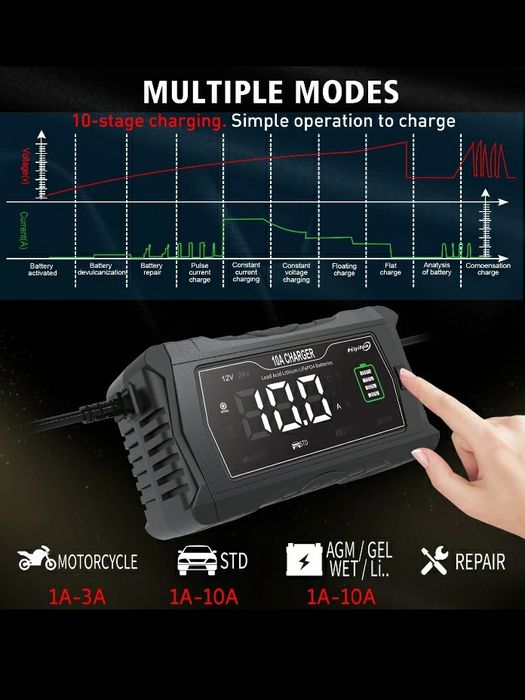 12V/10A Зарядное устройство для авто аккумуляторов
