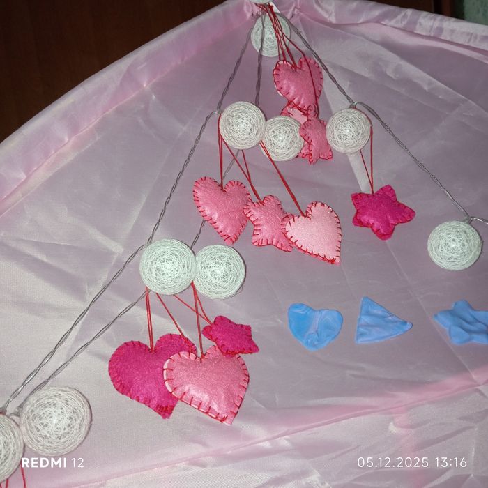 Новорічні Іграшки з фетру сердечка, зірочки