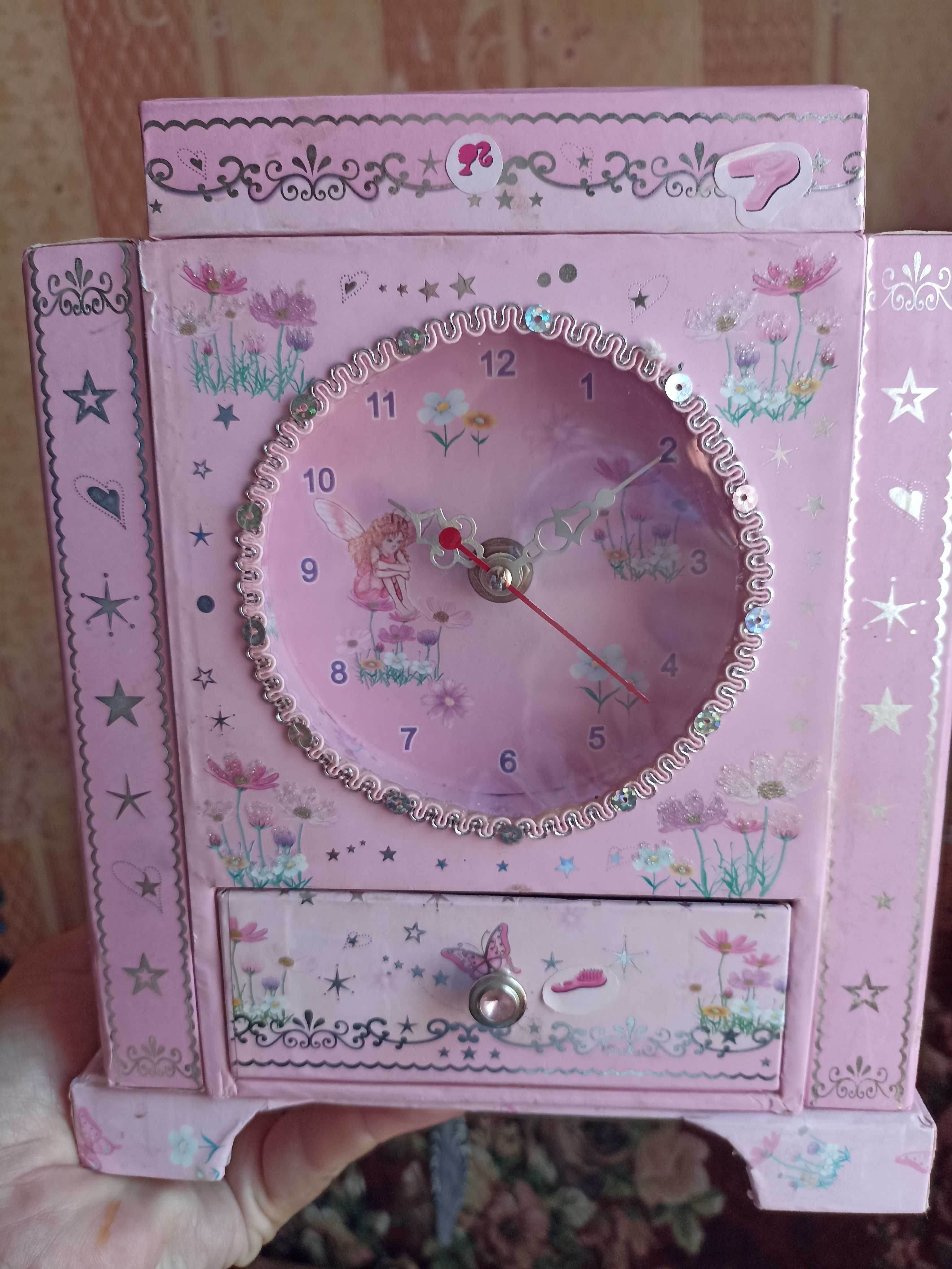 Часы и шкатулка Розовая Фея