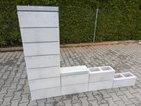 Bloczek, pustak ogrodzeniowy betonowy biały melanż  50x20x20 1 gat.