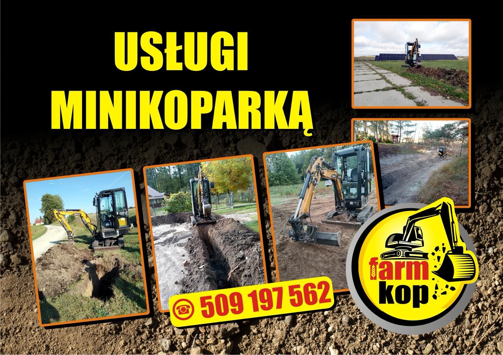 Minikoparka usługi