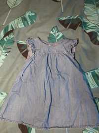 Джинсовое  детское платье туника H&M 9-12 m