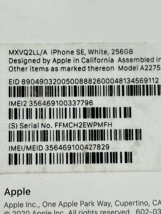New iPhone SE2 2020 256gb white/ SE3 64gb Midnight