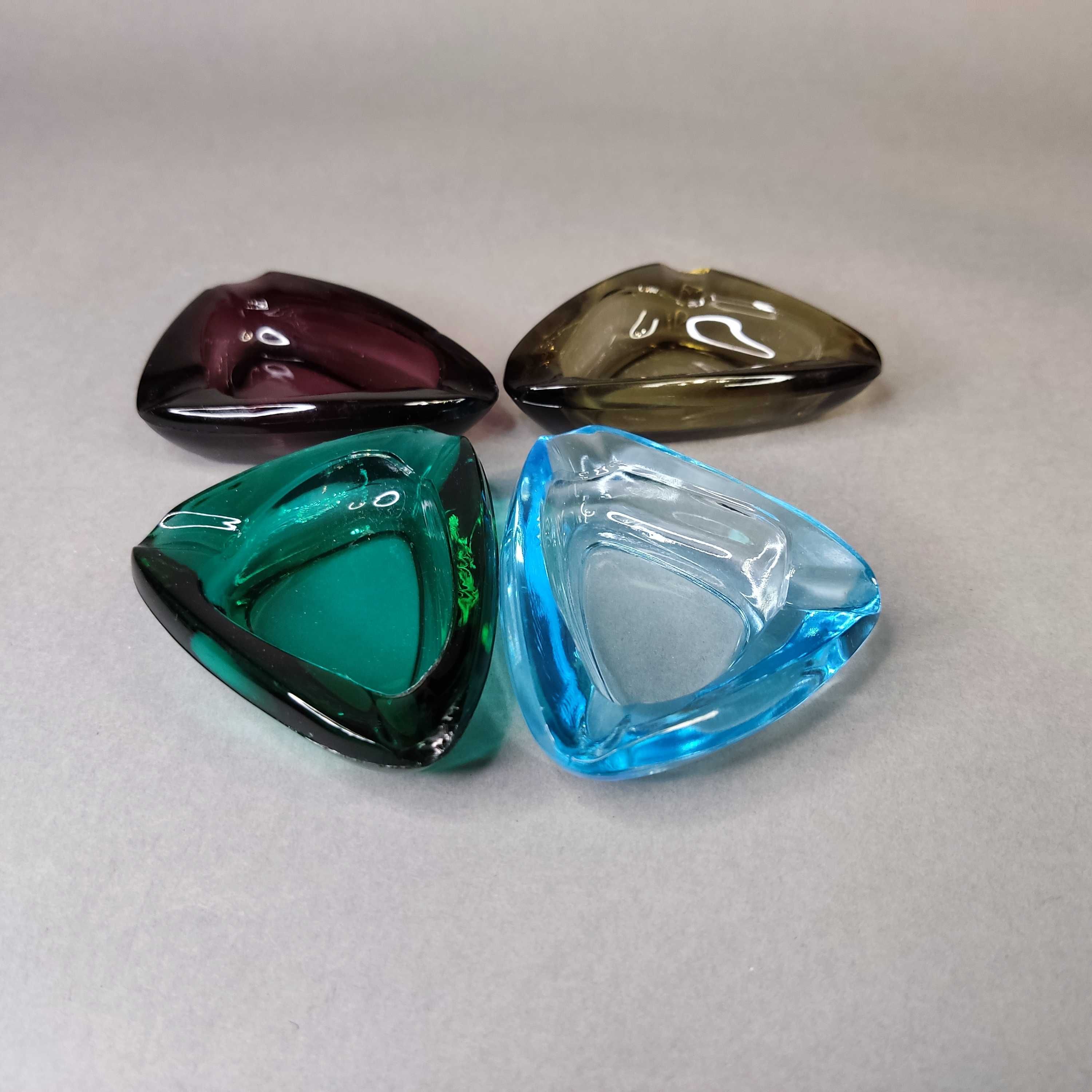 Zestaw popielniczek brydżowych - Bohemian Glass - w oryg.pudełku