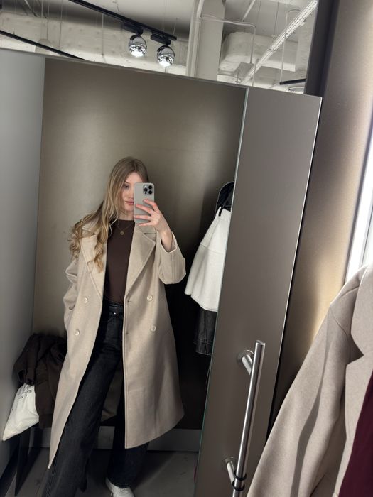 Нове Пальто New Yorker молочного , бежевого кольору xs/s 34