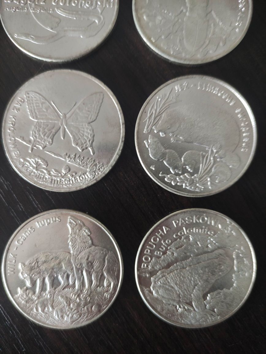 Monety kolekcjonerskie 20 zł zwierzęta 9 sztuk KOPIE.