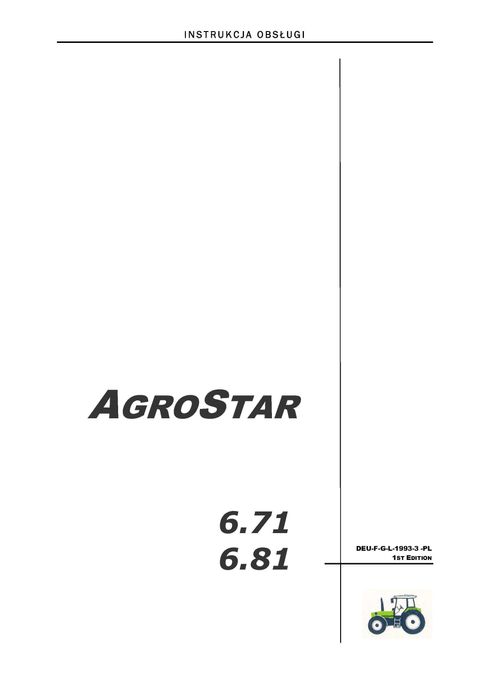 Deutz Fahr AgroStar DX Instrukcja obsługi 6.71 ; 6.81