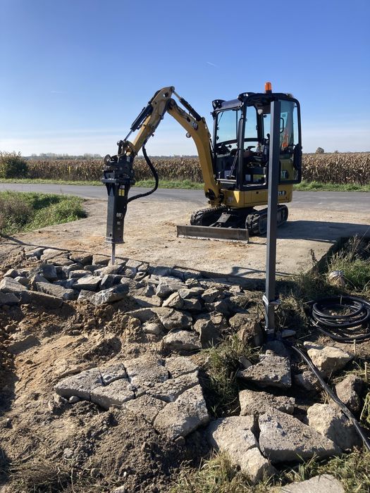 Usług Minikoparka+młot wyburzeniowy+wywrotka 3.5t+traktorek ogrodniczy