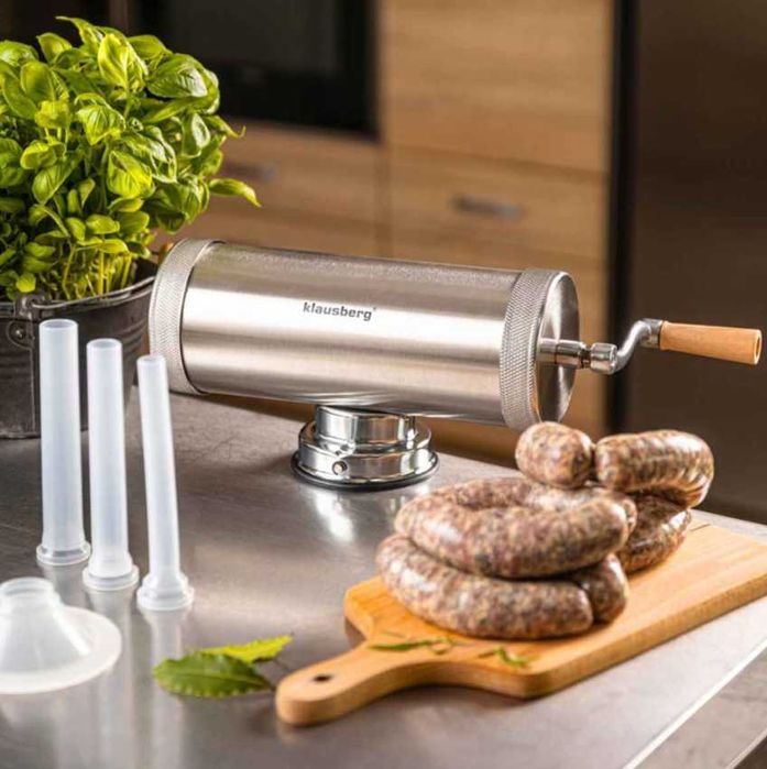 Maszynka do kiełbas 2,5 kg KLAUSBERG – stal nierdzewna, szpryca