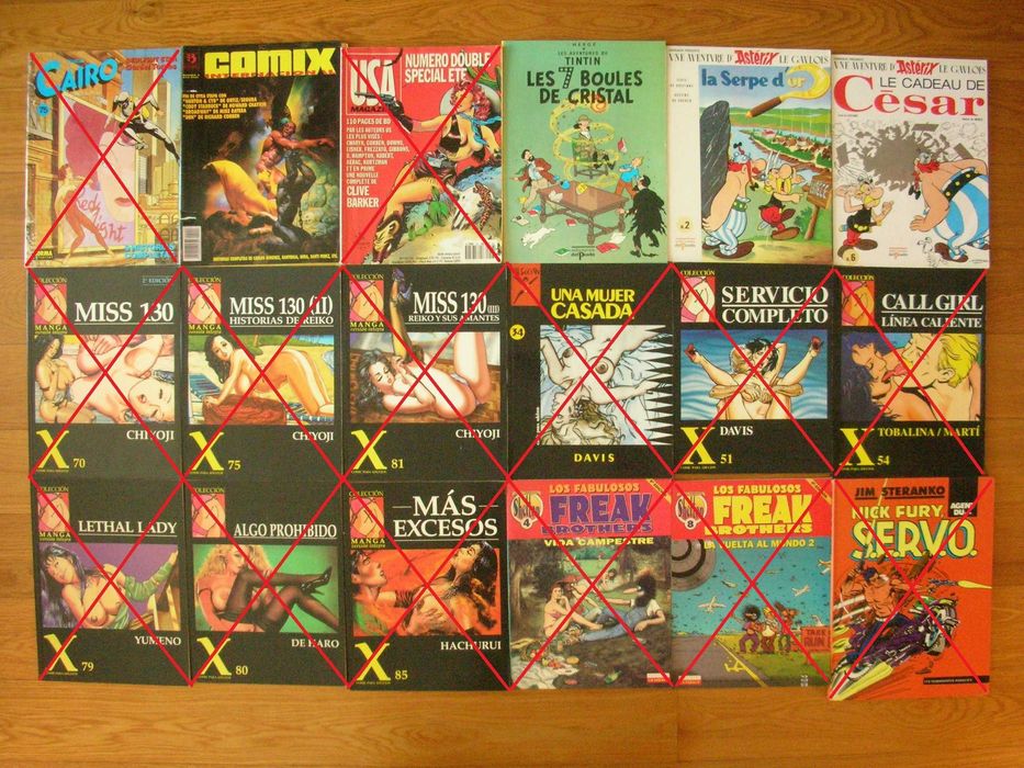 Lote BD Humor, Cartoon, Mafalda, Quino, BD em francês, espanhol, etc.