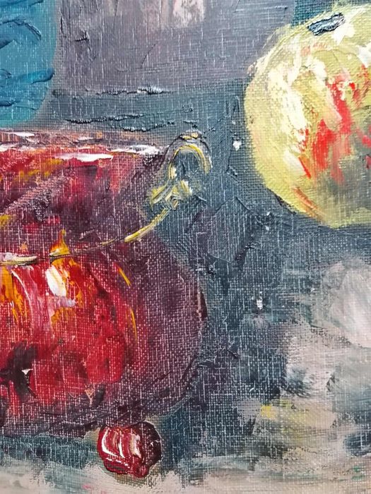 Stary obraz na płótnie sygnowany  .