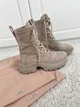 Botki Miu Miu canvas ankle boots 37,5 bezowe