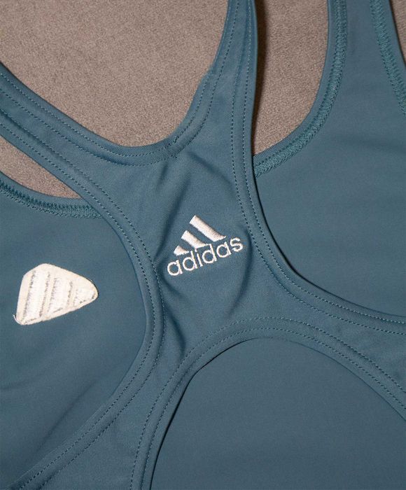 Niebieski strój kąpielowy jednoczęściowy damski Adidas