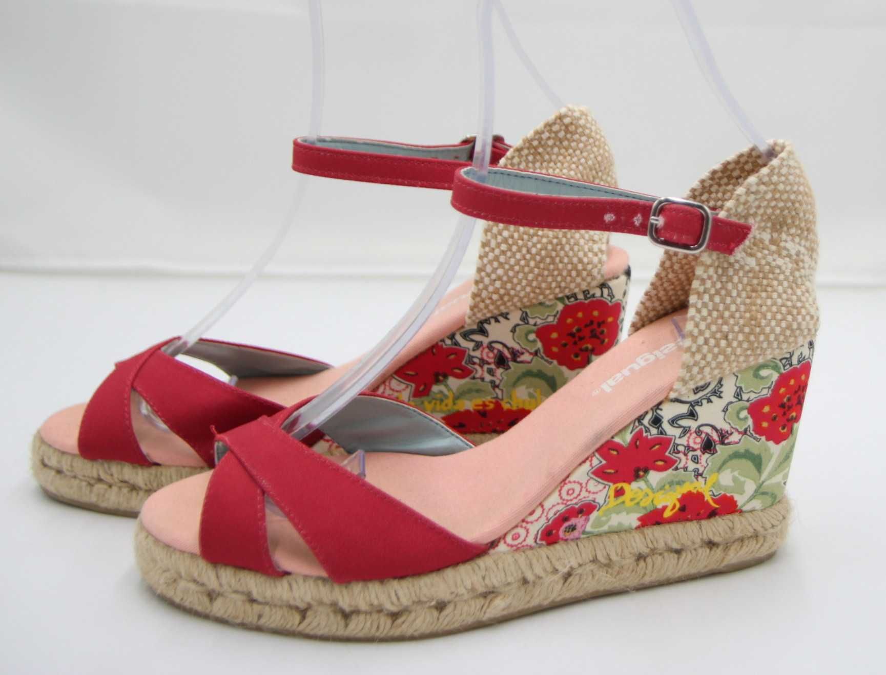 Desigual damskie sandały espadryle na koturnie 41 ( 26,2 cm)