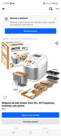 Máquina de pão Imetec Zero-Glu  20 Programas, incluindo sem gluten