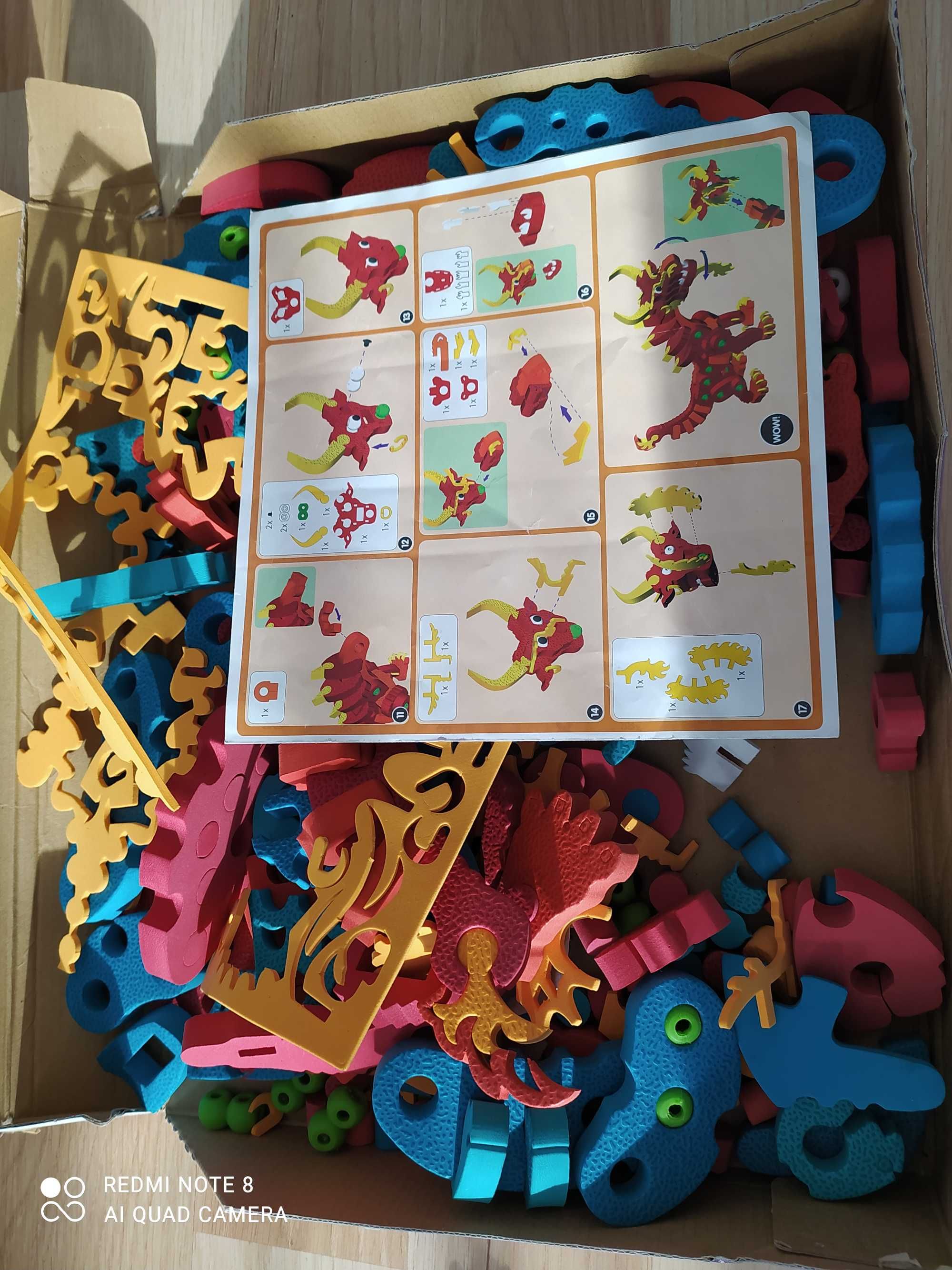 Klocki puzzle piankowe-dinozaury