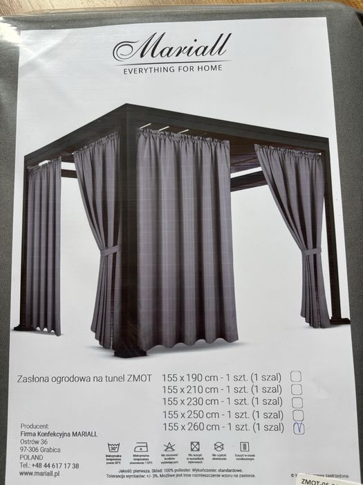 Zasłona ogrodowa 155x260cm