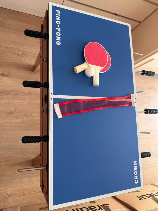 Mesa de Jogos 4 em 1 – Matraquilhos, Bilhar, Hóquei e Ping-Pong