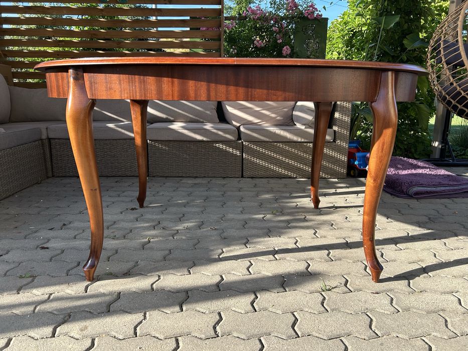 Stól owalny rozkładany 155 +44 x  110  plus 4 krzesla Selva