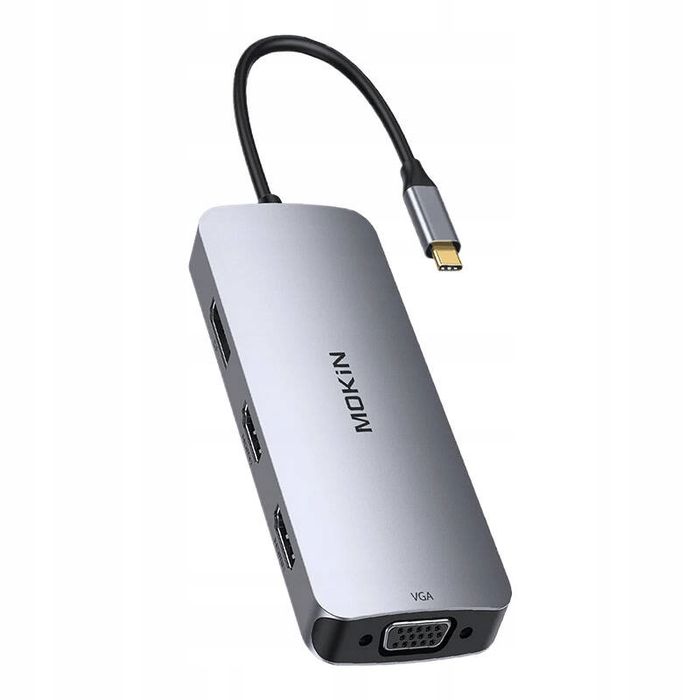 Mokin Adapter Hub Przejściiówka 8W1 Usb-C Do Usb-C Usb 2.0 Hdmi Vga