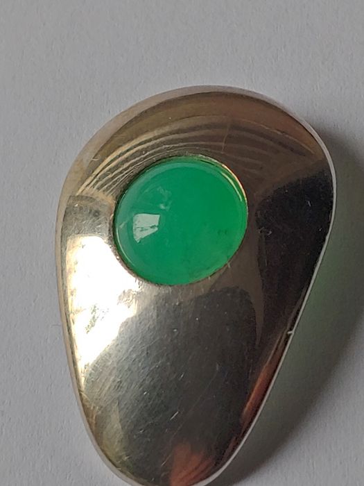 Srebrna zawieszka wisior chryzopraz srebro medalik rękodzieło