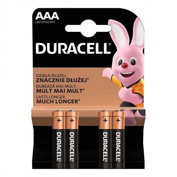 Baterie Alkaliczne Duracell x4 Aaa/lr03 R03 Mn2400