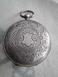 Zegarek kieszonkowy Mosser stary srebrny