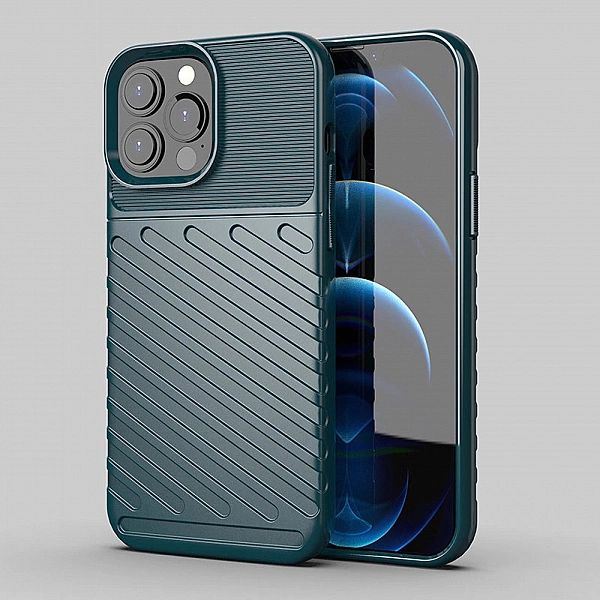 Thunder Case elastyczne pancerne etui pokrowiec iPhone 13 Pro Max ziel