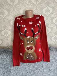 Новорічний светр з оленем. светр однотонний жіночий. новорічний светр