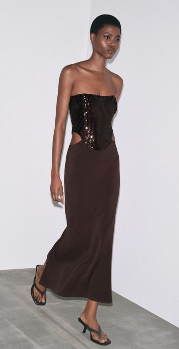 Сукня шоколадного кольору Zara s,m,l