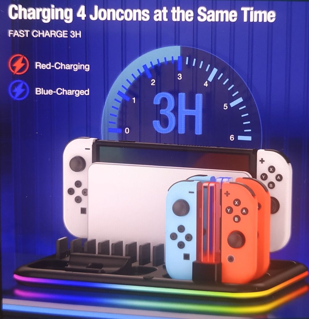 Зарядка док станція підставка Nintendo switch joy-con
