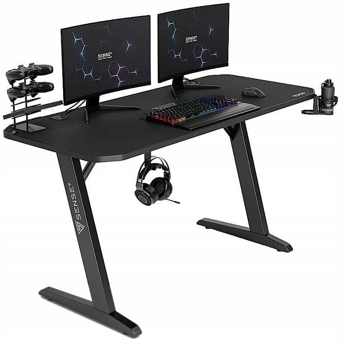 Biurko Komputerowe Gamingowe do Komputera 140x60x75+Akcesoria Gratis