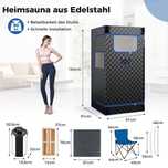 Sauna parowa domowa sauna 3-litrowy generator pary 91x91x183 cm czarna
