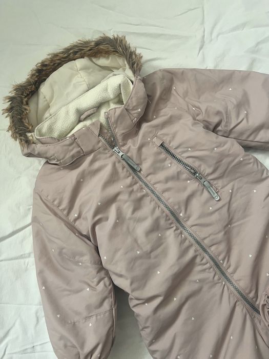 Зимовий комбінезон пудровий h&m 92 розмір