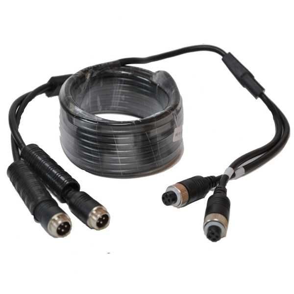 Kabel PODWÓJNY 2x15m do kamery 4PIN, AHD, NOWY !!! rabat -40%