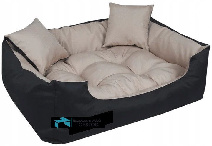 duże legowisko kojec łóżko dla psa kota 130x105 cm beżowe