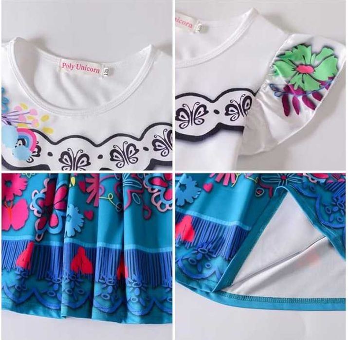 KOSTIUM KSIĘŻNICZKI SUKIENKA Dla dzieci Strój Halloween Karnawał 9 Lat