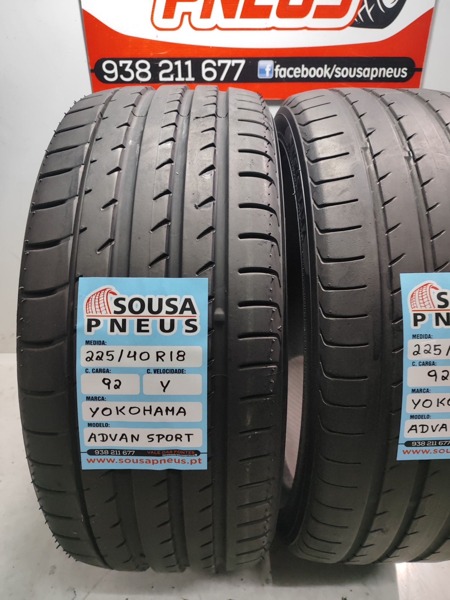 2 pneus  semi novos Yokoama 225/40R28 92Y - Oferta da Entrega