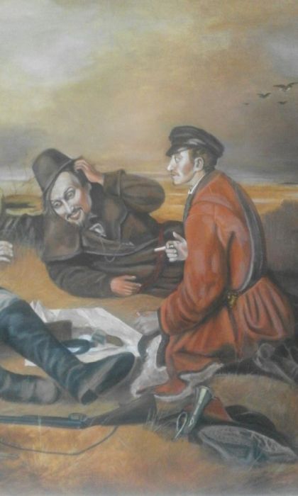 Картина з картини В.Г.Перова "Охотники на привале"