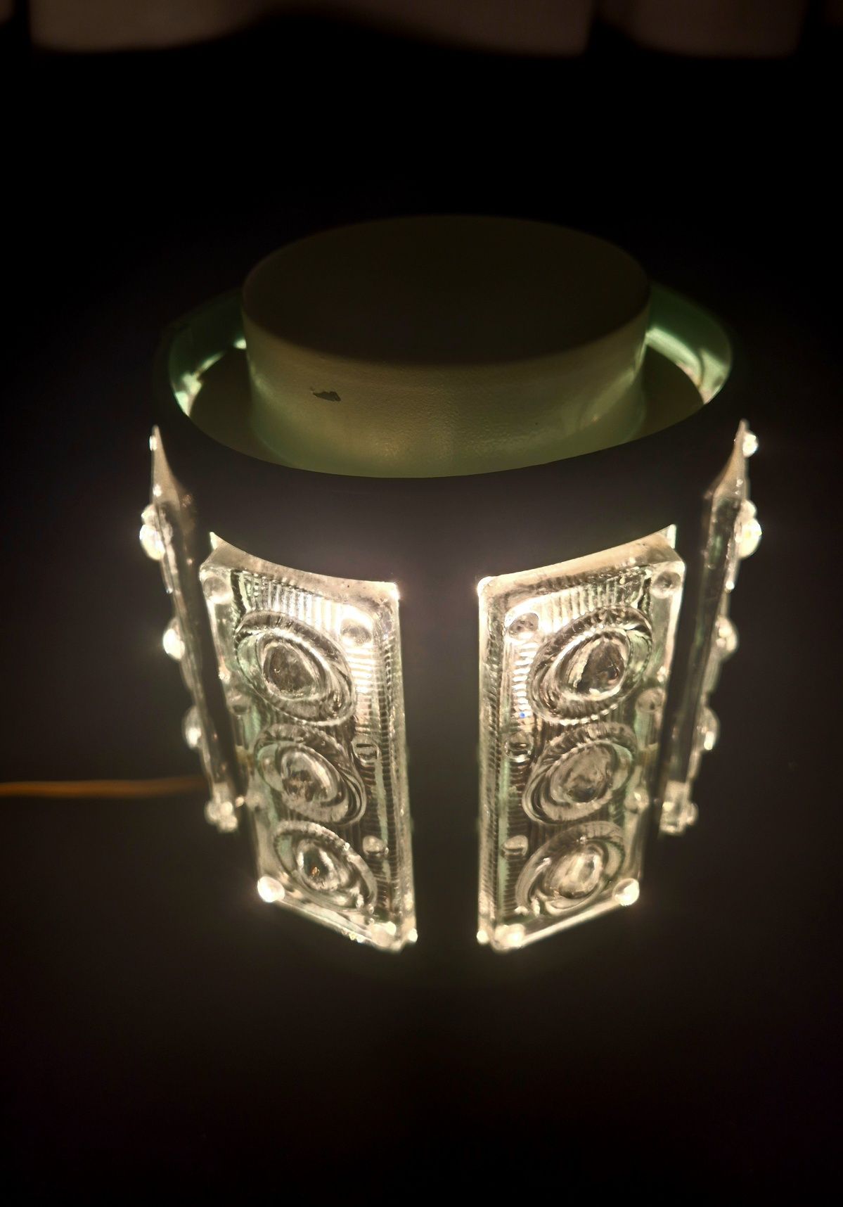 Lampka nocna vintage PRL lata 60/70. sprawna, zielona