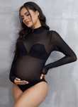 Siateczkowe gladkie body czarne L XL