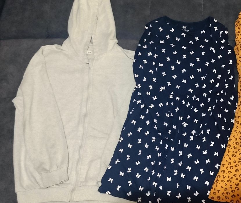 Sukienka hm 134/140 motylki i bluza