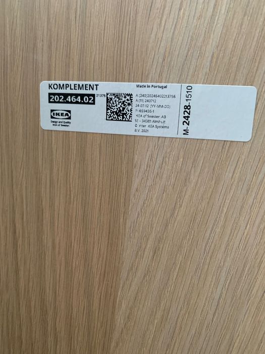 Przegroda do obudowy Ikea Komplement dąb bejcowany