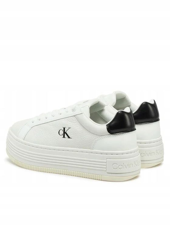 Calvin Klein Jeans 37 Buty Damskie Skórzane Bold Flatf Białe T14