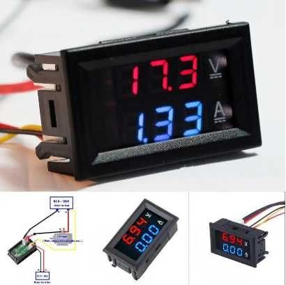 Цифровой вольтметр-амперметр DC 100V/100A (шунт в комплекте)